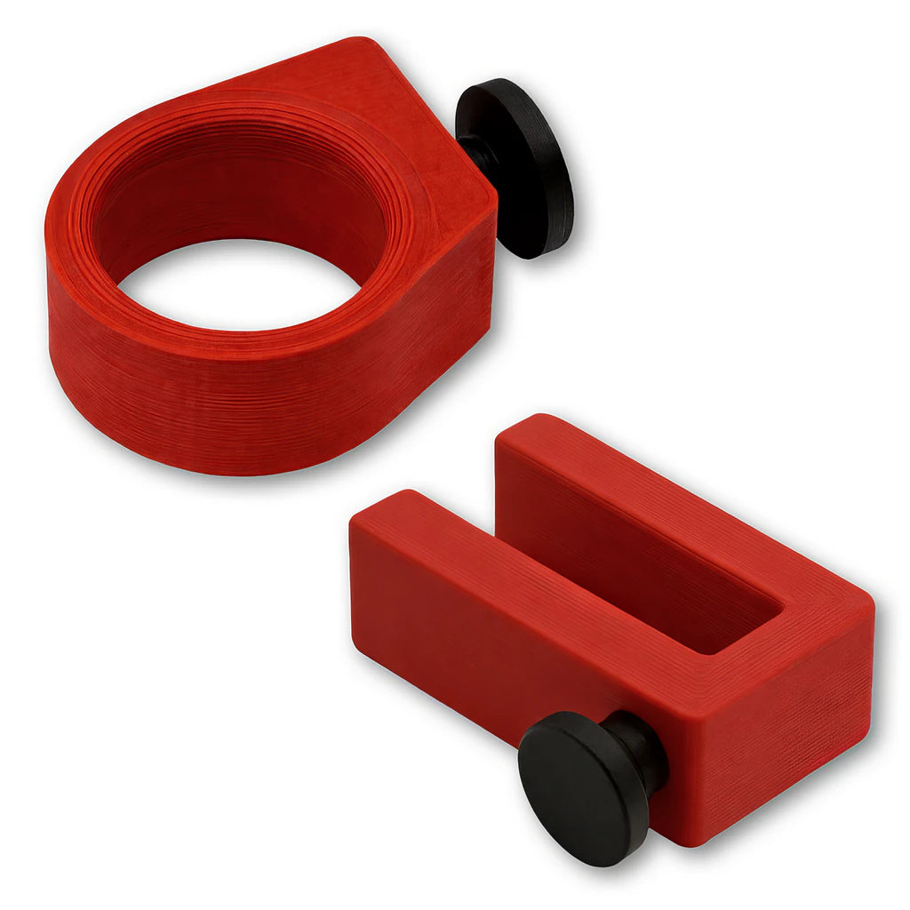 Sunglasses Ring and Utility Hook combo in red. Compatible with Phone Caddy Accessory, Drink Saver™ and Phone Saver™.