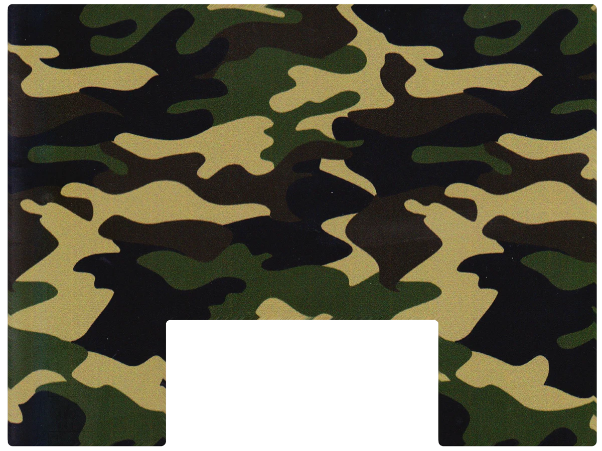 Paddle Saver™ Concrete Jungle skin. The vinyl wrap has a military theme with a typical camouflage design.