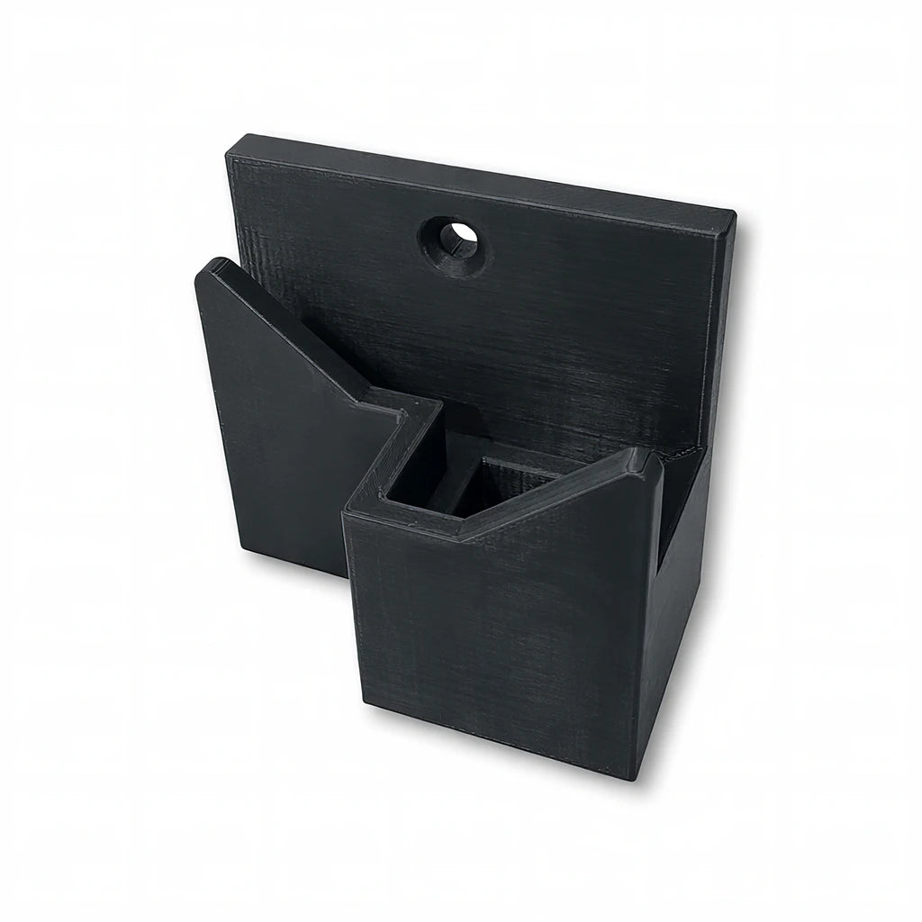 Wall Mount Adapter in black. Compatible with all fence mounted Paddle Saver™ products.