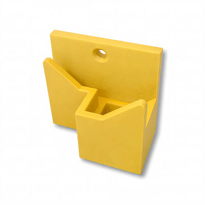 Wall Mount Adapter in yellow. Compatible with all fence mounted Paddle Saver™ products.